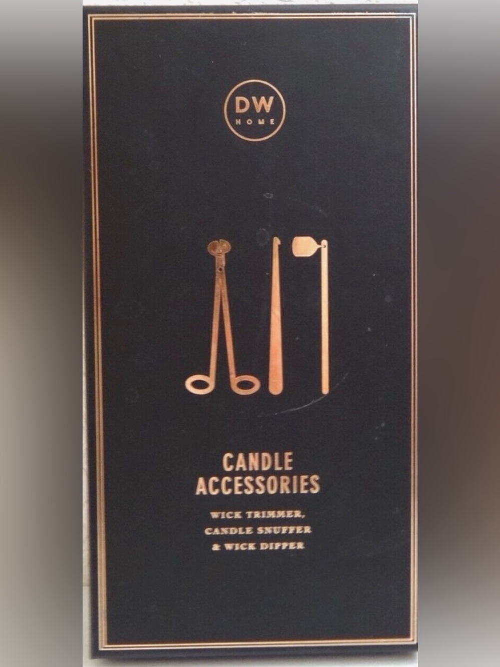 DW Home Black Candle Accessories Set